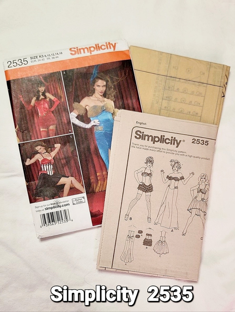 Simplicity 2535 Sexy Showgirl Burlesque Theater Saloon Dance Costume New Uncut❤️